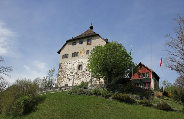 Das Schloss Oberberg in Gossau konnte nach 200 Jahren zwei alte Möbelstücke zurück erwerben. Bild: Selim Jung